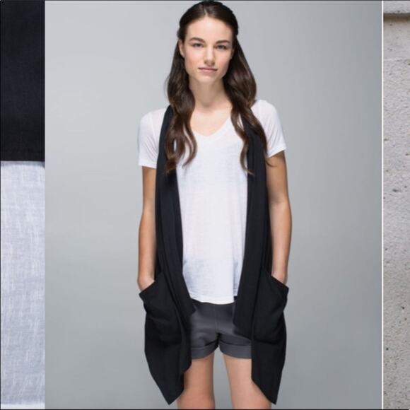 Lululemon Tranquility Black Sleeveless Wrap - Picture 2 of 10